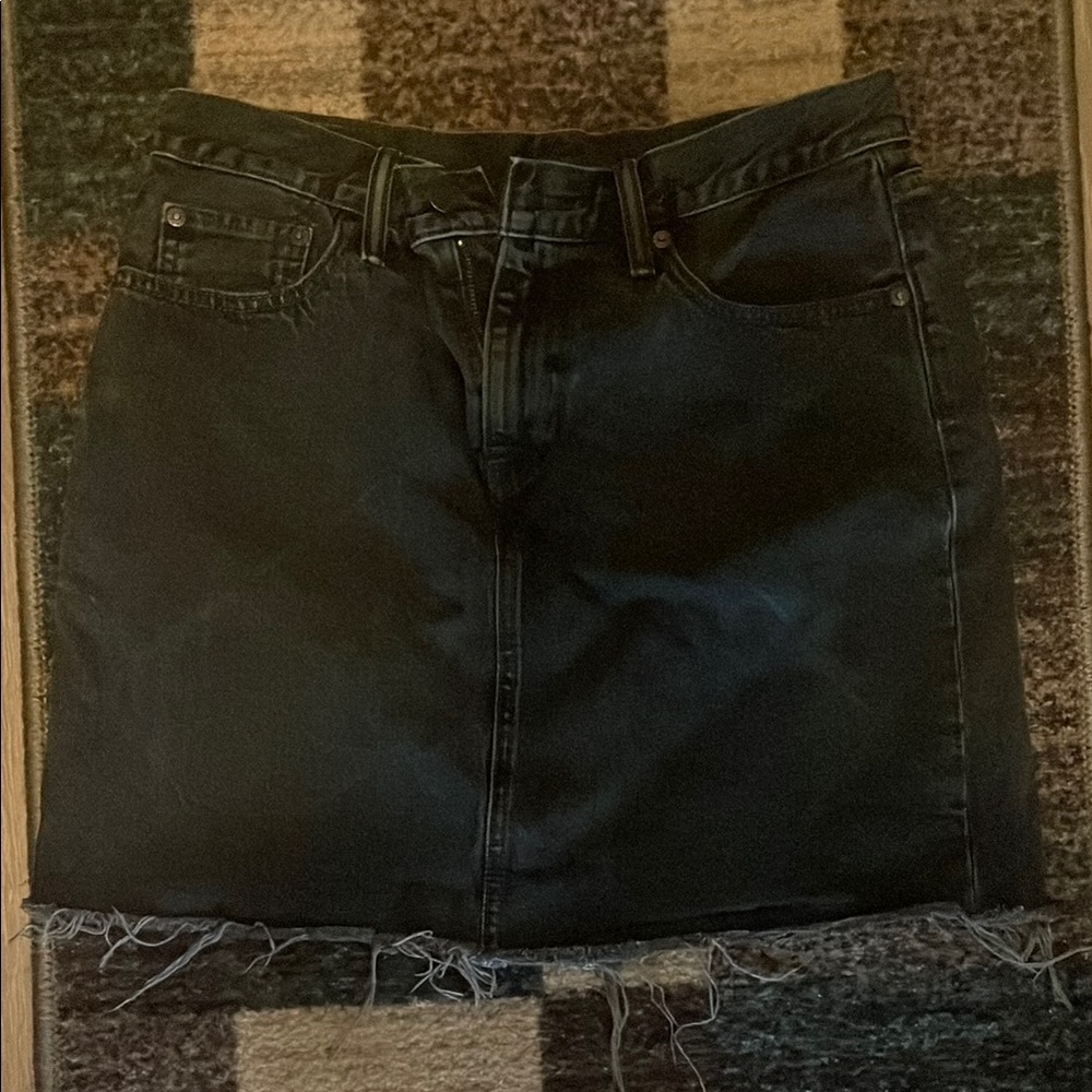 Black Denim Skirt